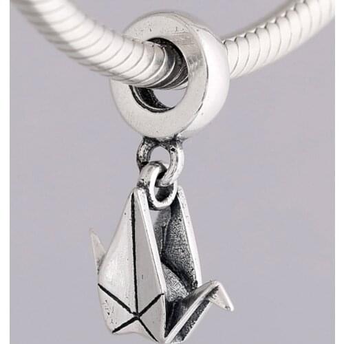 Original Japanese Thousand Origami Cranes Pendant Beads Fit 925 Sterling Silver Bead Charm Bracelet Bangle Diy Jewelry