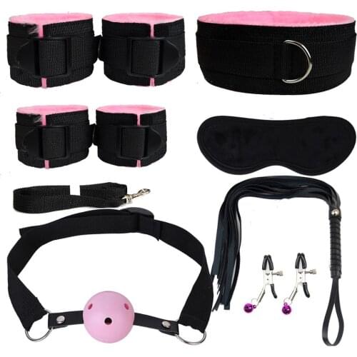 Sex Toys for Couple BDSM Set Goods for Adult Games Sex Kit Bondage Rope Handcuffs Erotic Nipple Gag Whip Porno Toys 18 for Girls