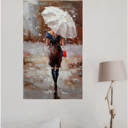 Wall Pictures for Living Room Pretty Women Umbrella Hand Painted Canvas Oil Paintings Wall Pictures for Living Room Landscape