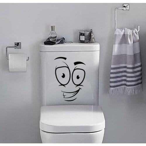 Toilet Funny Sticker HAPPY SMILEY Vinyl Decal Bathroom Wall Door Seat Window Home Decor Wall Stickers
