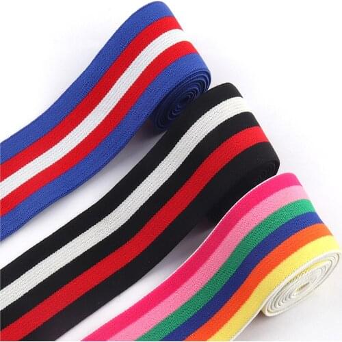 1.5''(38mm) Colorful Stripe Webbing Ribbon Garment Pattern Webbing for Purse Dog Collar Strap Bag Handles Sewing Craft Supplies