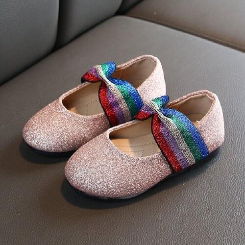 Girls Loafer Shoes Toddler Mary Janes Summer 2020 Rainbow Kids Slip On Shoes Glitter Shining Princess Dress Up Shoes For Child