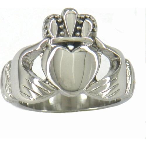 FANSSTEEL Stainless Steel Jewelry Infinity Love Heart Princess Crown Claddagh Friendship Ring FSR11W28
