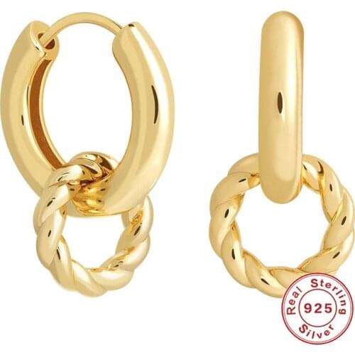 Viny Niche Design Size Circle Pendientes Plata 925 Sterling Silver Earrings For Women Earrings Hoops Серьги 2021 Trend Vintage