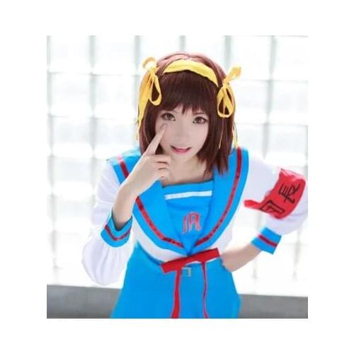 Free shipping Japanese School Girls Sailor Uniform Haruhi Suzumiya Cosplay Dress
