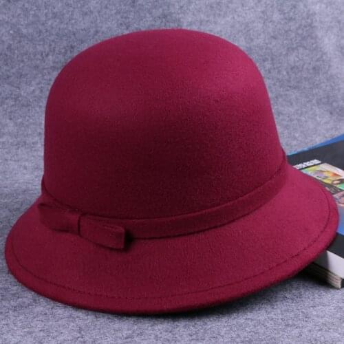 Warm Wool Felt Hats For Womens Autumn Winter Bow Bucket Cap Top Hat Elegant All-match Beret Beanie Caps Wholesale шляпа женская