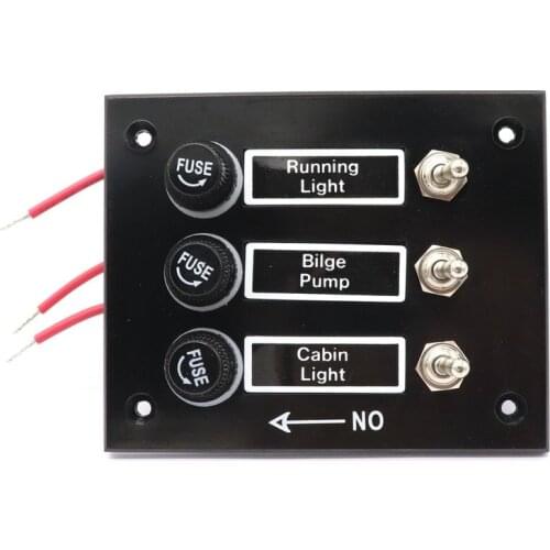 1Pc 3 Gang DC12/24V ON/OFF Toggle Switch Panel with 5A Fuse for Marine Boat Caravan RV Car Accessories Bakelite Toggle Switch