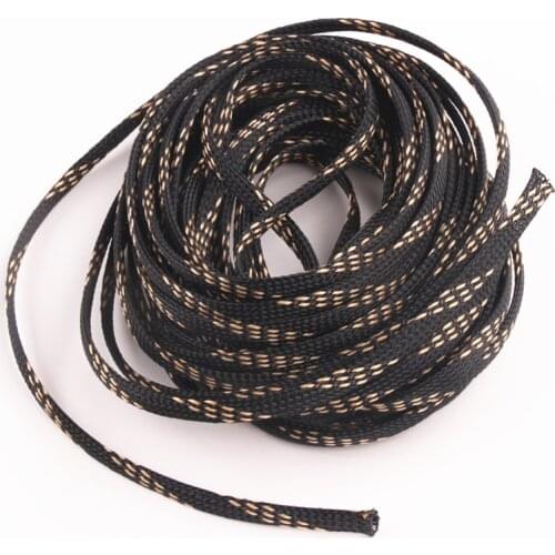 10M High Density Sheathing Insulation 6mm Braided Expandable Wire Gland Sleeving Cable protection