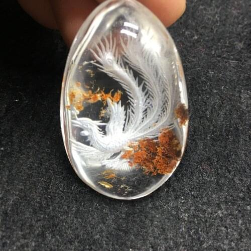 100% real crystal hand-made Phoenix Dolphin pendant ghost inside hand carved crane women crystal pendant female crystal jewelry