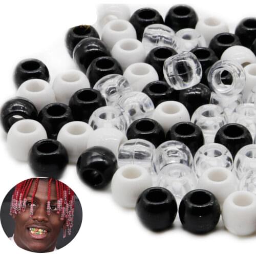 100pcs Hair Braid Beads Frican Wig Braid Jewelry Decoration Hair Extension Ring Resin Beads Braid Dreadlocks Wholesale 5mm Hole