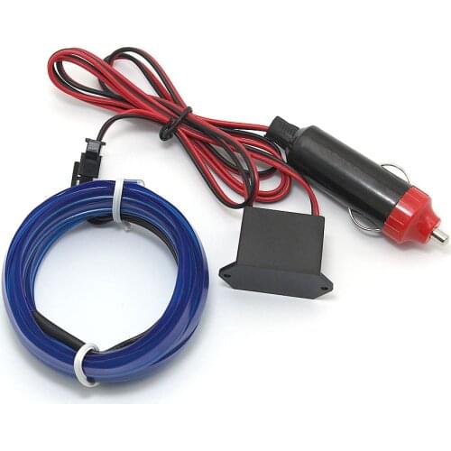 1M 2M EL Wire Neon Light Car Atmosphere Lamp 12V Flexible Auto Interior Decoration Led Strip Light With Cigarette Lighter