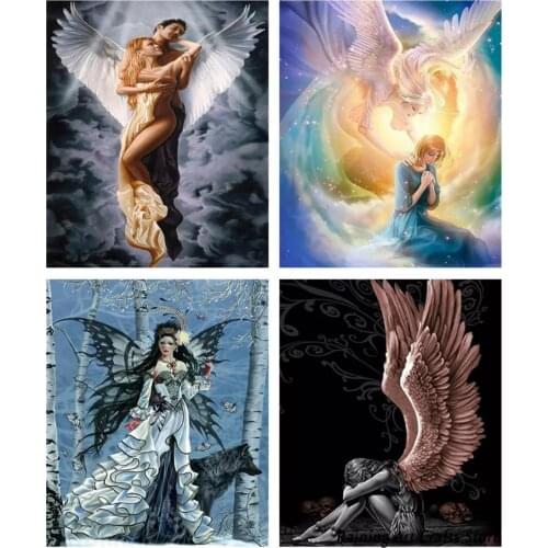 5D Diy Diamond Painting Angel Girl with Butterfly Wings Full Drill Embroidery Mosaic Pictures Cross Stitch Home Decoration Gift