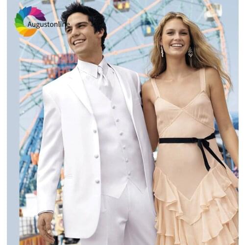 White Men Suits Wedding Suits For Man Blazer Custom Slim Fit Casual Groom Tailored Tuxedo Best Man Prom Terno Masculino 3 Pieces