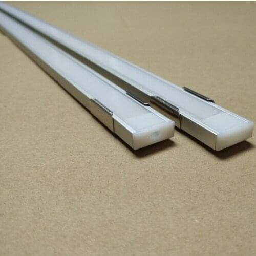 Free shipping high quality 2.5m/pcs Milky or transparent Cover aluminium led profile with Mounting clips and end caps