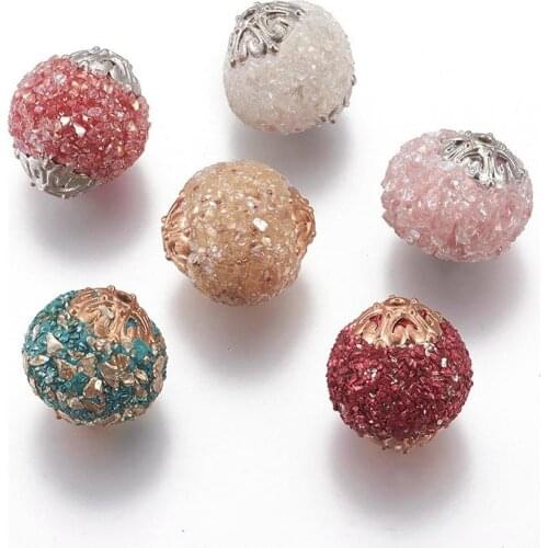 10pcs Round Handmade Indonesia Beads with Metal Findings Antique Silver Color Plated 19.5x18.5~19mm Hole: 1.5mm