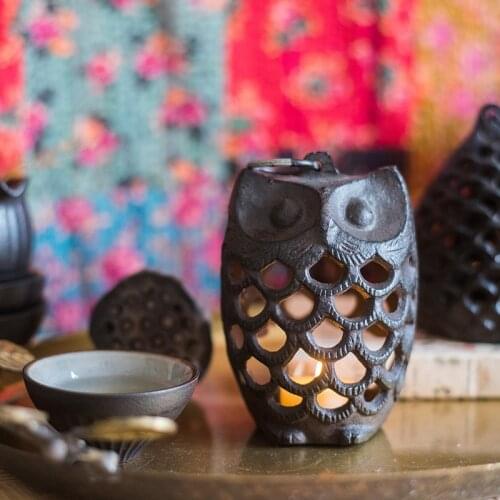 Cast Iron Candle Holder Brown hanging outdoor lamp fish candlestick