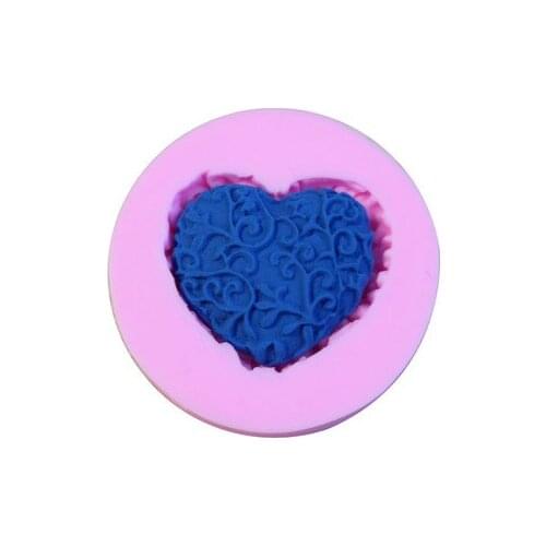 DIY Cake Decorating Loving Heart Lace Shaped Fondant Sugar Art Tools DIY Cake Decorating Tools 3D Silicone Molded D074