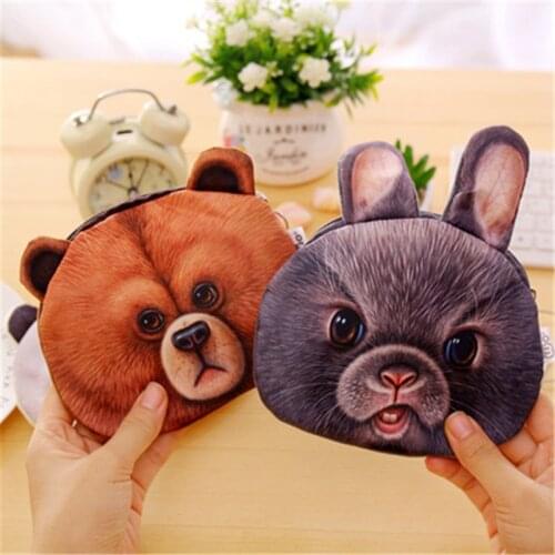 DL Cartoon Plush Mini Wallet melancholy animal coins wrapped in lovely cloth bag zero Purse Stationery office supplies for