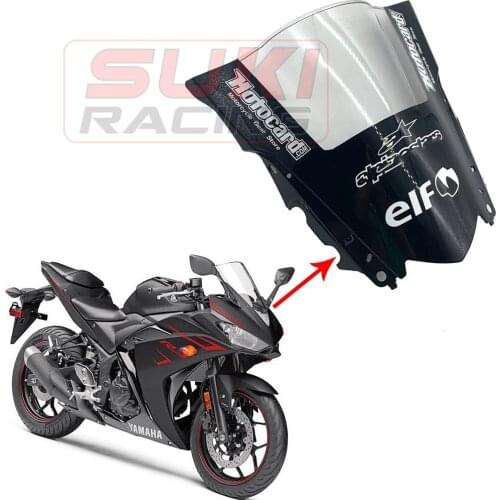 For Yamaha YZF-R25 R3 Deflector Motorcycle Windshield ABS Plastic Double Bubble Windscreen for r25 r3 2014 2015 2016 2017 2018