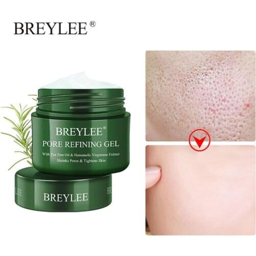 BREYLEE Pore Refining Gel Shrink Pores Cream Serum Moisturizing Firming Dry Skin Care Anti Aging Oil Control Facial Essence