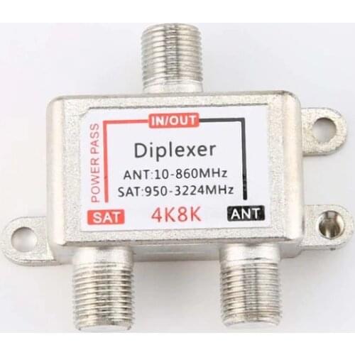 4K8K SAT/ANT Diplexer 10-3224mhz Cable and Satellite TV Signal Hybrid Splitter ACEHE Piece 0.046kg (0.10lb.)