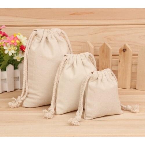 Cotton Drawstring Dust Bag Storage shoe Pocket organize bag Cotton Linen Candy Gift Storage Bag Christmas decorations for home