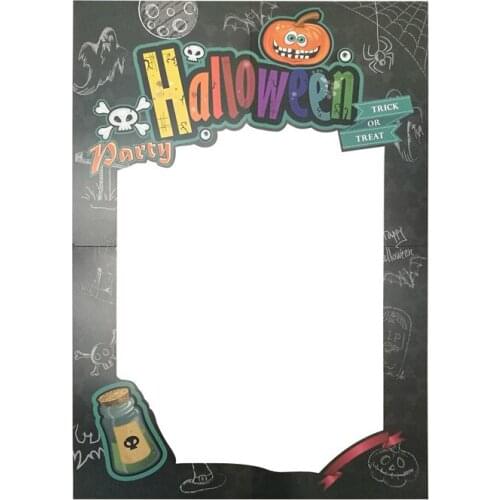 JQSYRISE 1Pcs Halloween Photo Booth Props Frame Happy Halloween Party Decoration Kids Trick Or Treat Holiday Photobooth Supplies