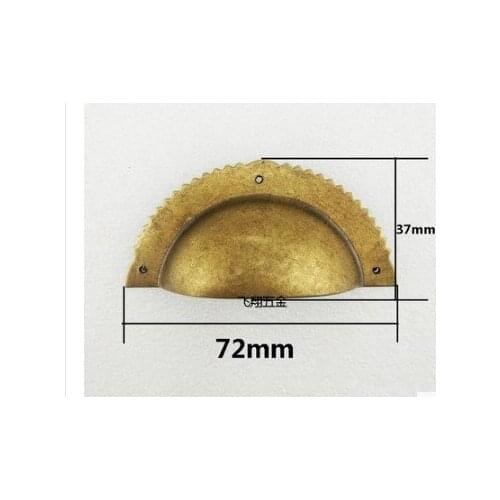 Cabinet drawer shell handle Chinese antique brass copper semi-circular dumplings cupboard door copper fittings