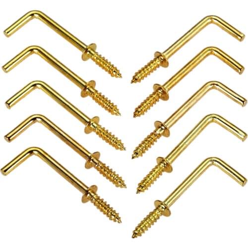 10Pcs L Style Photo Frame Hook Zinc Alloy Right Angle Screw Hooks Light Hook Dresser Cup Hook Photo Frame Hanger