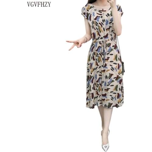 Plus size Summer dress Women Beach dress new 2019 short sleeve Cotton dresses vestidos Loose Casual dress printing clothing