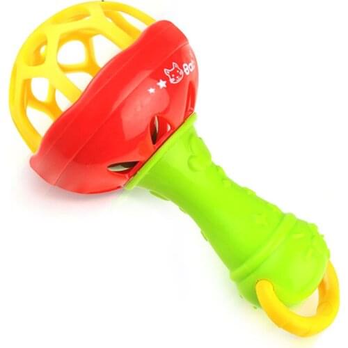 Soft Silicone Teether Grabbing Rattle Small Maracas Toy For Baby Baby Hand Rattle Sand Hammer Toy For Infant Toddlers