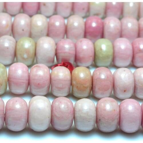 Natural Pink Rhodonite Smooth Rondelle Loose Beads Wholesale Gemstone Semi Precious Stone Bracelet Necklace Diy Jewelry Making