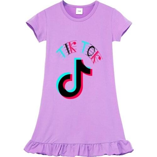 TIK TOK New Summer Girls Nightgown Children 3D Printing Night Dress Baby Sleepwear Kids Clothes Pyjama Fille Kids