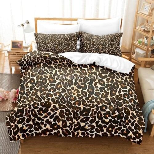 New Cool Leopard Bedding Set Fashion Animal 3D Print Comforter Luxury Queen King Single Size Duvet Cover Set Home Textile Decor