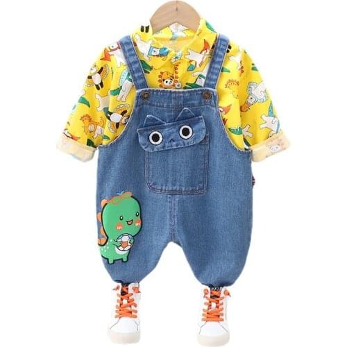 New Spring Autumn Baby Boys Clothes Suit Children Cartoon Shirt Overalls 2Pcs/Set Toddler Sports Casual Costume Kids Tracksuits