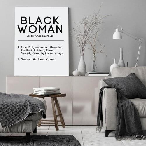 Feminism Gift Black Women Definition Wall Art Canvas Painting Nordic Posters and Prints Wall Pictures for Living Home Decoration