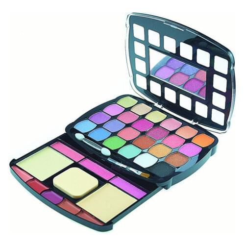 Pro 34 Colors Makeup Matte Glitter Eyeshadow Palette Powder Face Eye Lips Blush Make Up Kit With Brush Cosmetics For Women