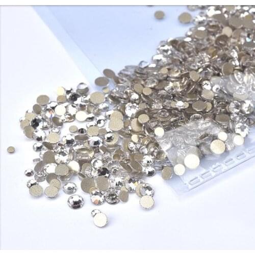 Swarovsky Flatback Clear Crystal Glass Nail Art Rhinestone Nail Strass Mix Size Non Hot Fix Rhinestone Glue