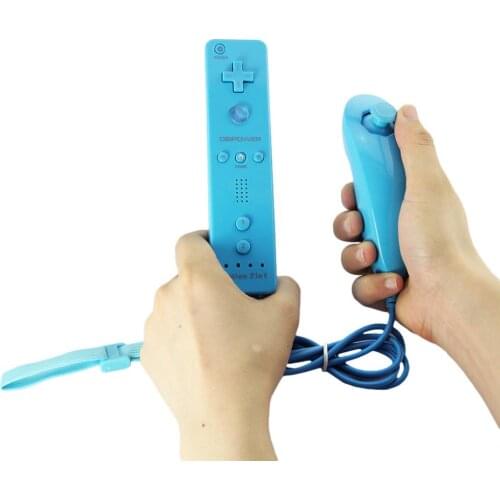 ViGRAND Free shipping 1 SET 2 in 1 Remote and Nunchuck Controller with Built in Motion Plus For Wii