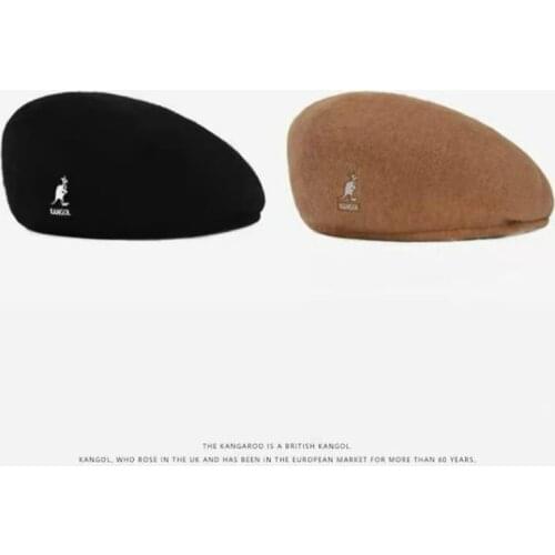 Wool Kangaroo Beret Hat Women Korean Versatile Forward Hats Warm Walking Hat Ladies Solid Color Casual Winter Painter Hat Men