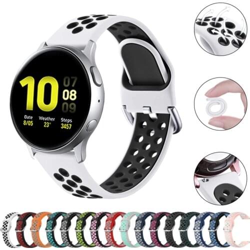 20/22mm Silicone Band for Samsung Galaxy Watch Active 2 40/44mm watch 3 46mm 42mm Gear S3 huawei GT/GT2/2e/Pro Amazfit bip strap