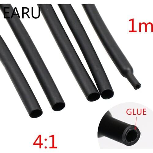 4/6/8/12/16/18/20/24/32/40/52MM 4:1 Ratio Heat Shrink Tube With Glue Dual Wall Adhesive Lined Tubing Sleeve Wrap Wire Cable Kit