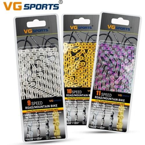 VG Sports Bicycle Chain 8 9 10 11 12 Speed Bike Chain Half Full Hollow 116L 9s 10s 11s Ultralight MTB Mountain Road Bike Chain