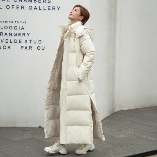 X-Long Parkas Female Winter Solid Plus Size Thick Womens Jacket 2021 Hooded Stand Collar Loose Cotton Padded Causal Coat Ladies