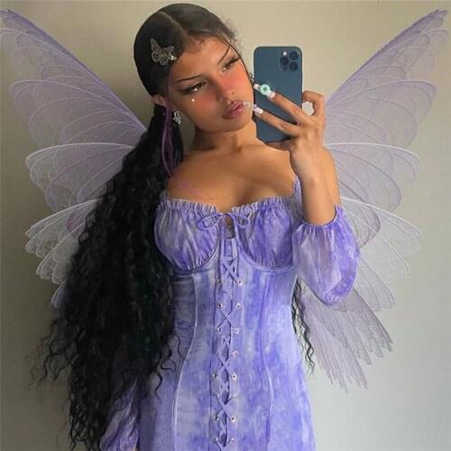 Women New Summer Long Princess Puffle Dress Purple Lace Up Off Shoulder Birthday Dress for Ladies Girls