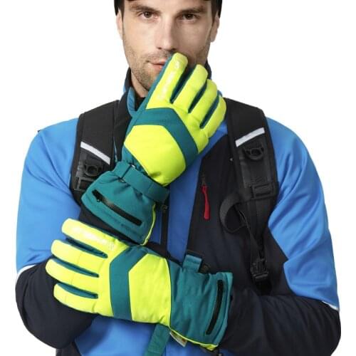 Winter Ski Gloves Men Outdoor Sports Windproof Waterproof Skiing Snowboarding Gloves MaleThicken Warm Breathable Cycling Gloves