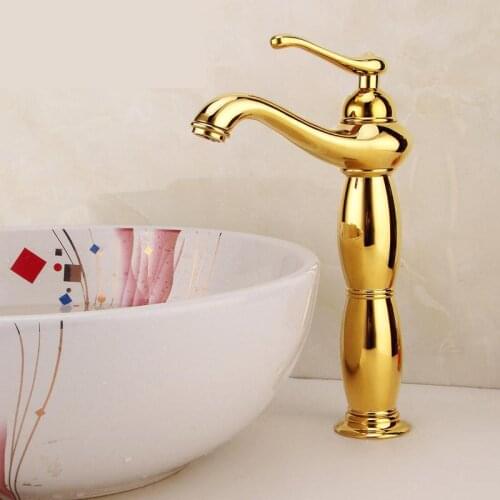 European Style Gold Faucet Basin Hot And Cold All Copper Faucet Upper Bathroom Sink Faucets Mixer Taps