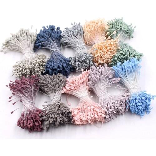 14 color 360pcs 2mm Curly Handmade Artificial Rose Stamen For Wedding Decoration DIY Fleurs Scrapbooking Needlework Craft Flower