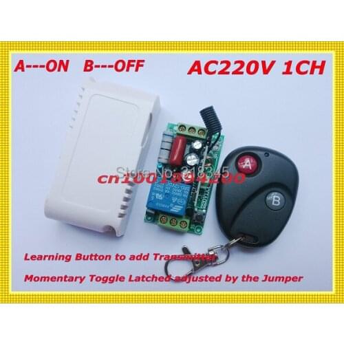 220V 1CH RF Wireless Light Lamp LED SMD ON OFF Switch Wireless Receiver&Transmitter 10A Momenrary Toggle Latched