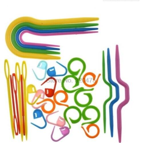 DHL 500set ABS Plastic Knit Stitch Knitting Needles Crochet Hook Plastic Markers Needle Clip Craft Knitting Crochet